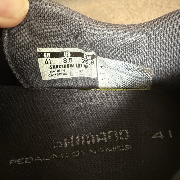 Shimano Women’s SH-XC100W Cycling Spin Shoe Sz 8.5 Black & Green EUC Gym Biking - Picture 6 of 15